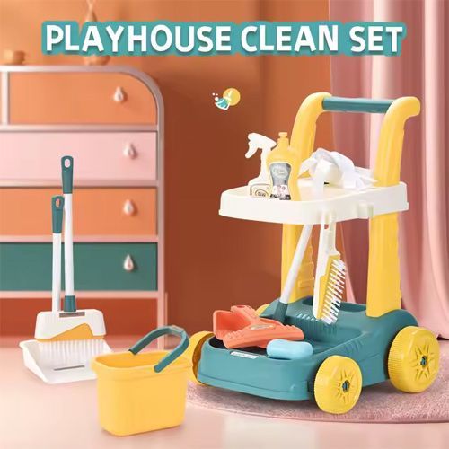 Outils de nettoyage populaires  jouet ménage chariot jeu de rôle ensemble pour enfants et tout-petits