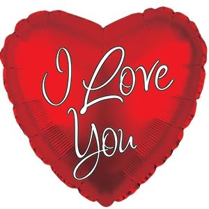 17 in I Love You Script Foil (5 Pack - FLAT)