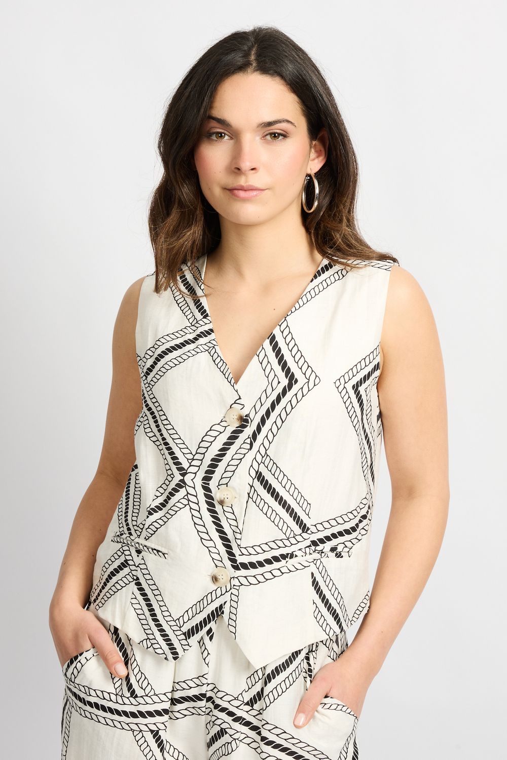 C&S Geta gilet sand/black