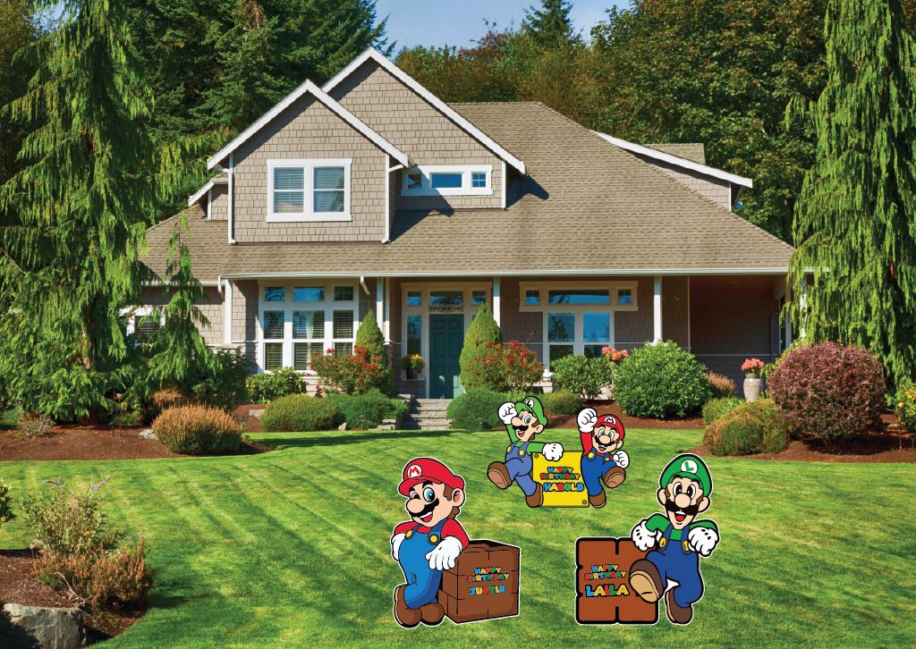 Super Mario Brothers Birthday Yard Sign