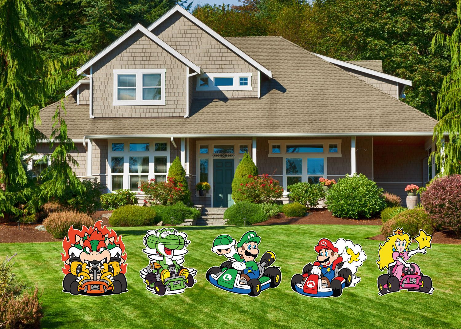Super Mario Kart Yard Signs