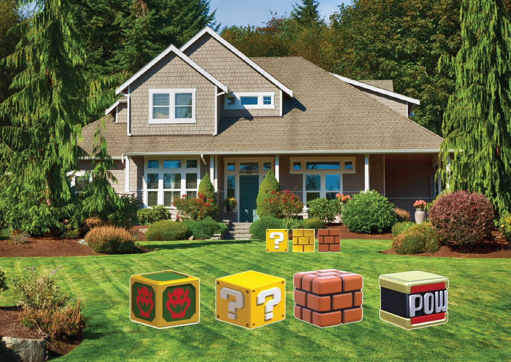 Super Mario Brothers Game Props Yard Signs