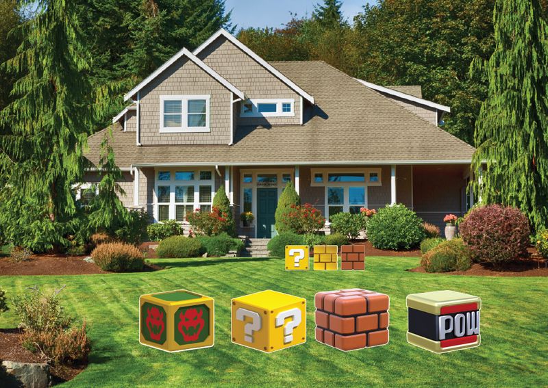 Super Mario Brothers Game Props Yard Signs