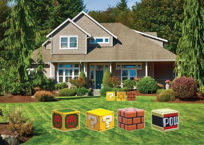 Super Mario Brothers Game Props Yard Signs