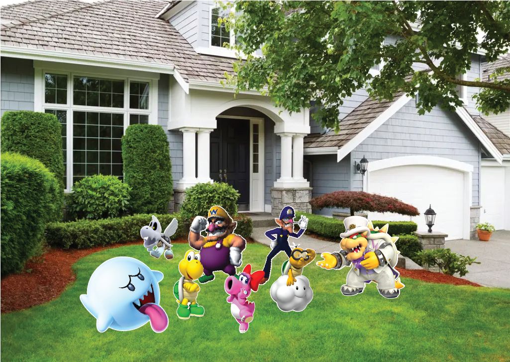 Super Mario Additional Characters Game Version Yard Sign Cut Outs