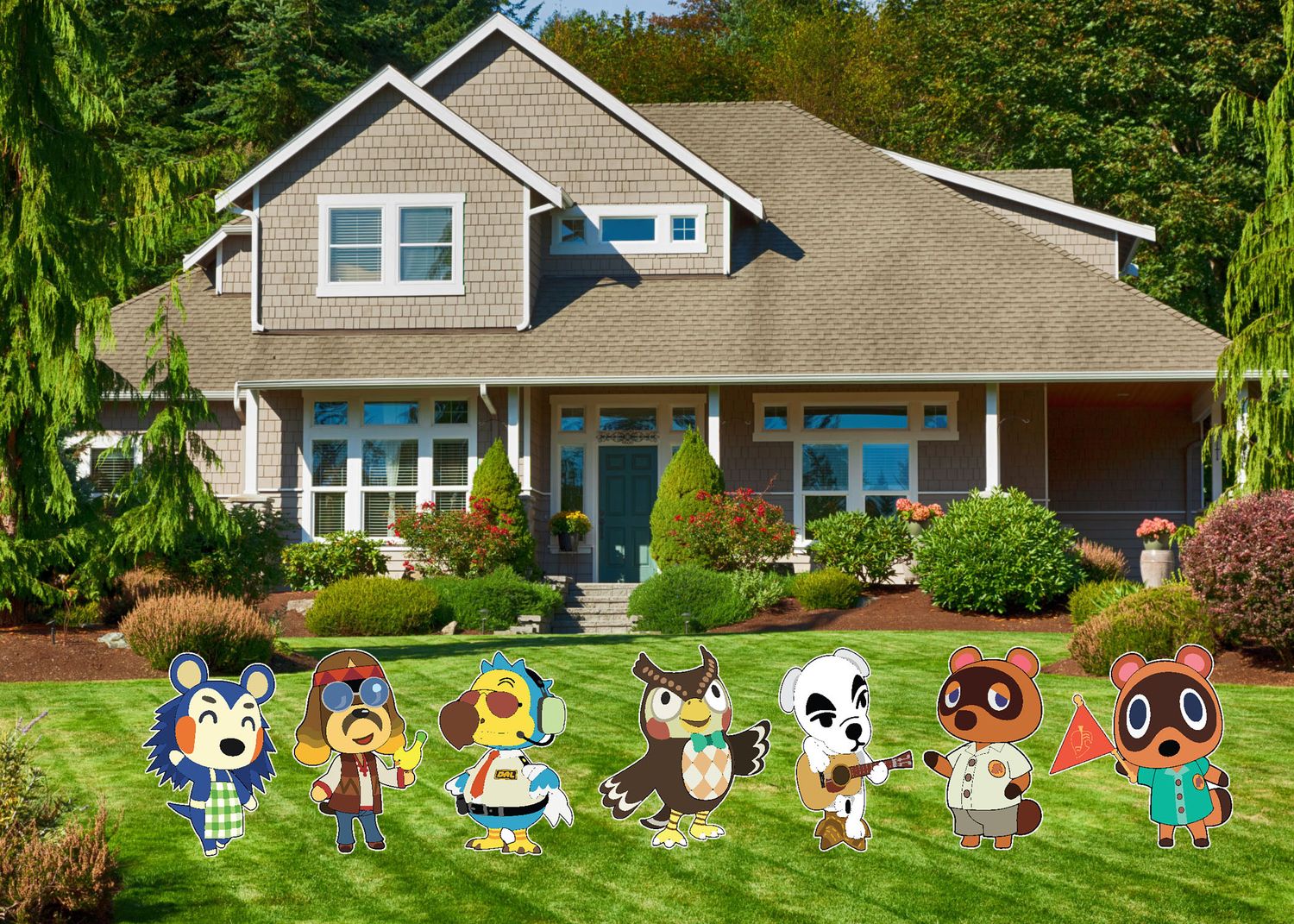 Animal Crossings Video Game Yard Signs