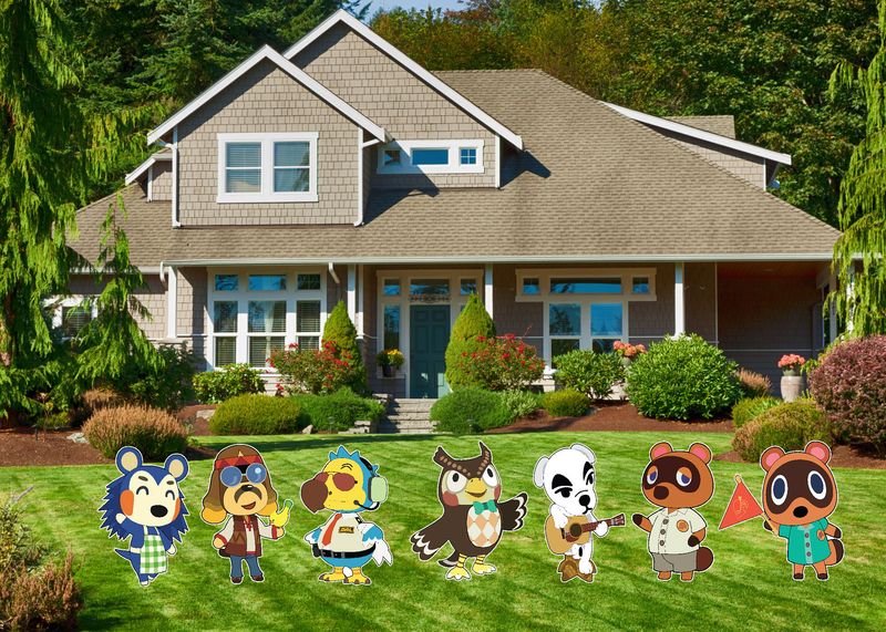 Animal Crossings Video Game Yard Signs