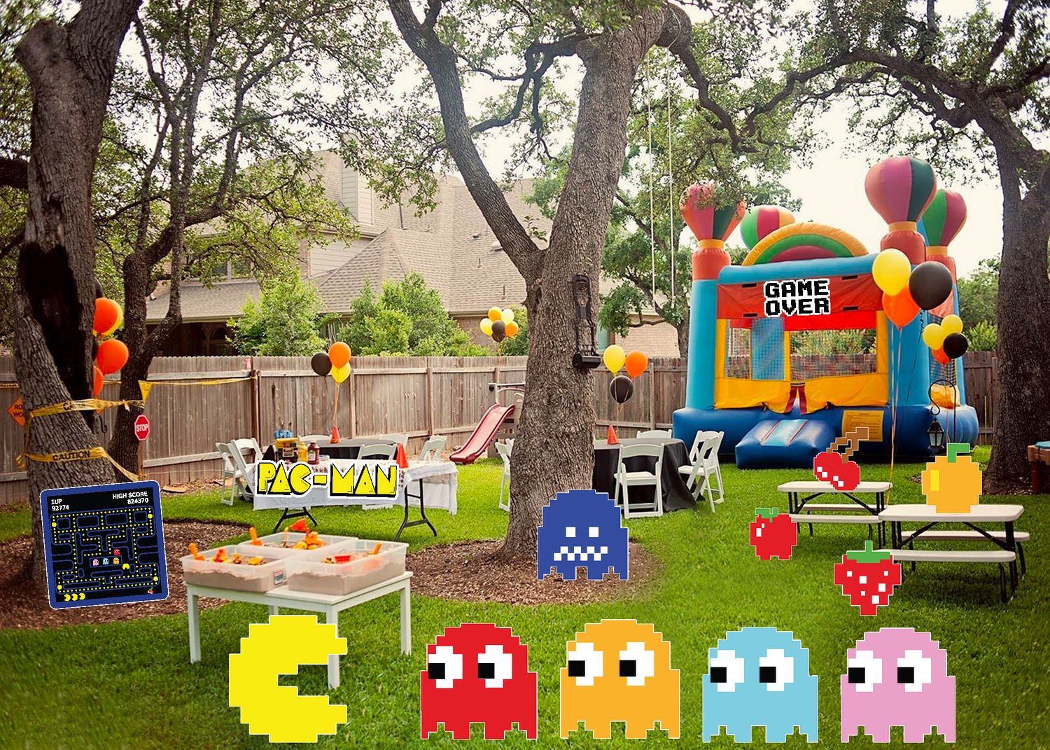 Classic Pac Man Game Yard Sign Cut Outs