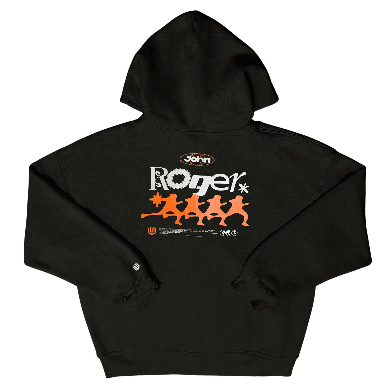 MOLETOM BOXY ZÍPER JOHN ROGER RUN - PRETO