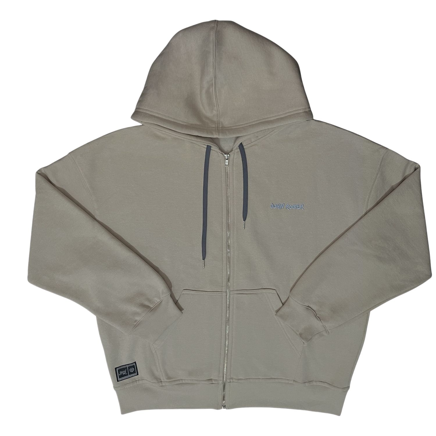 MOLETOM BOXY ZÍPER JOHN ROGER BORDADO - ARGILA