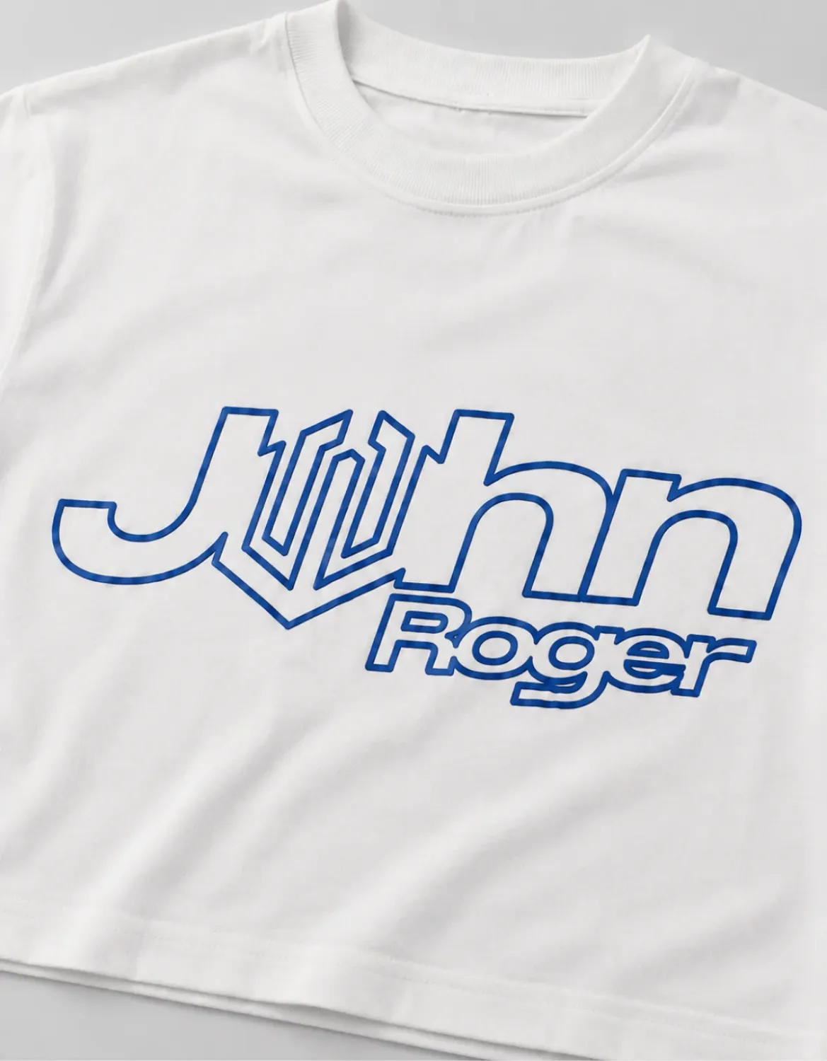 CROPPED OVERSIZED BASIC LIGHT JOHN ROGER ITALIC - OFF WHITE