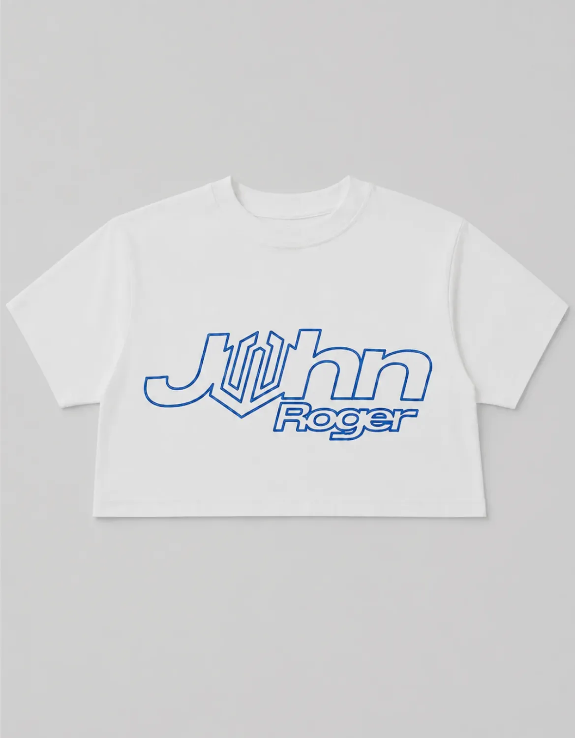 CROPPED OVERSIZED BASIC LIGHT JOHN ROGER ITALIC - OFF WHITE