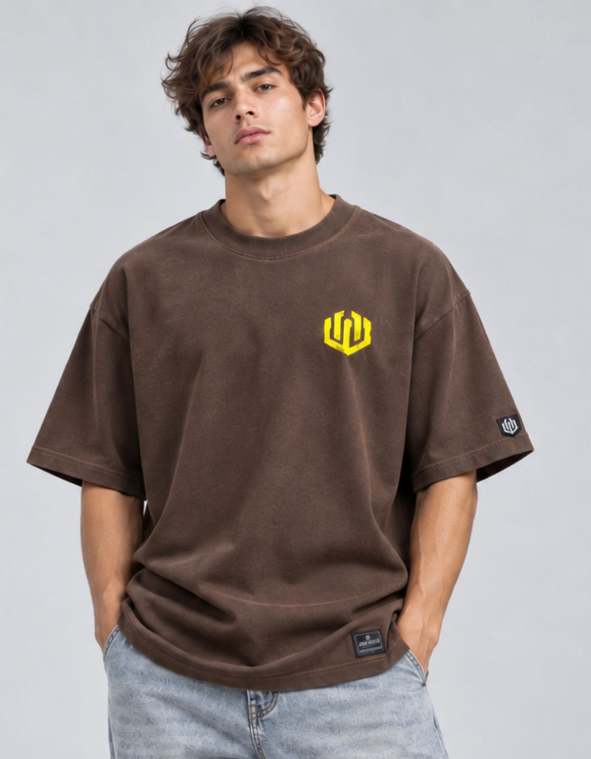 CAMISETA MALHÃO OVERSIZED JR BRUSHED - MARROM