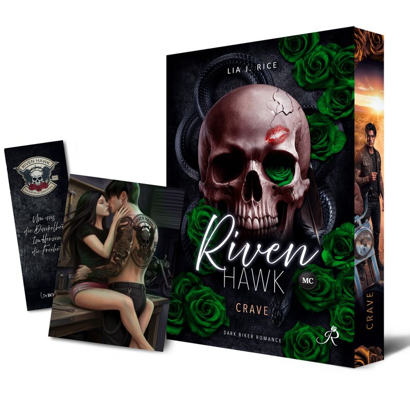 Riven Hawk – Crave: Bundle mit Taschenbuch (Farbschnitt), Lesezeichen und Charakterkarte. Limitierte Ausgabe mit Inside-Cover-Printing.