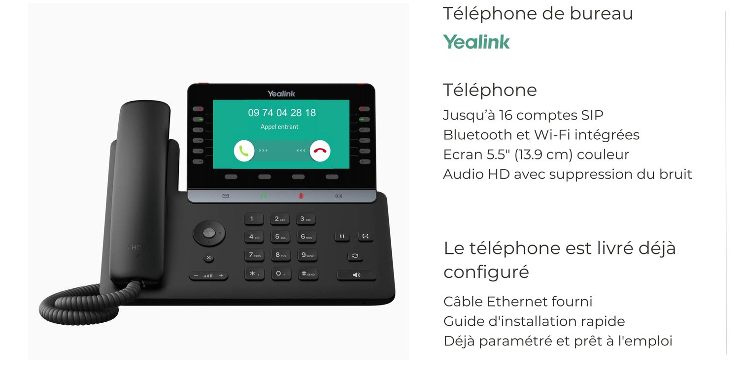 Yealink T85W, Version: Téléphone seul