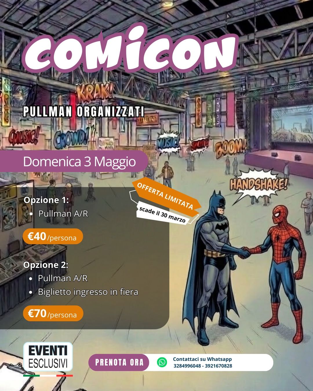 COMICON 2026 🎮 "Domenica 3 Maggio 2026" Napoli 🚌 Pullman Organizzati