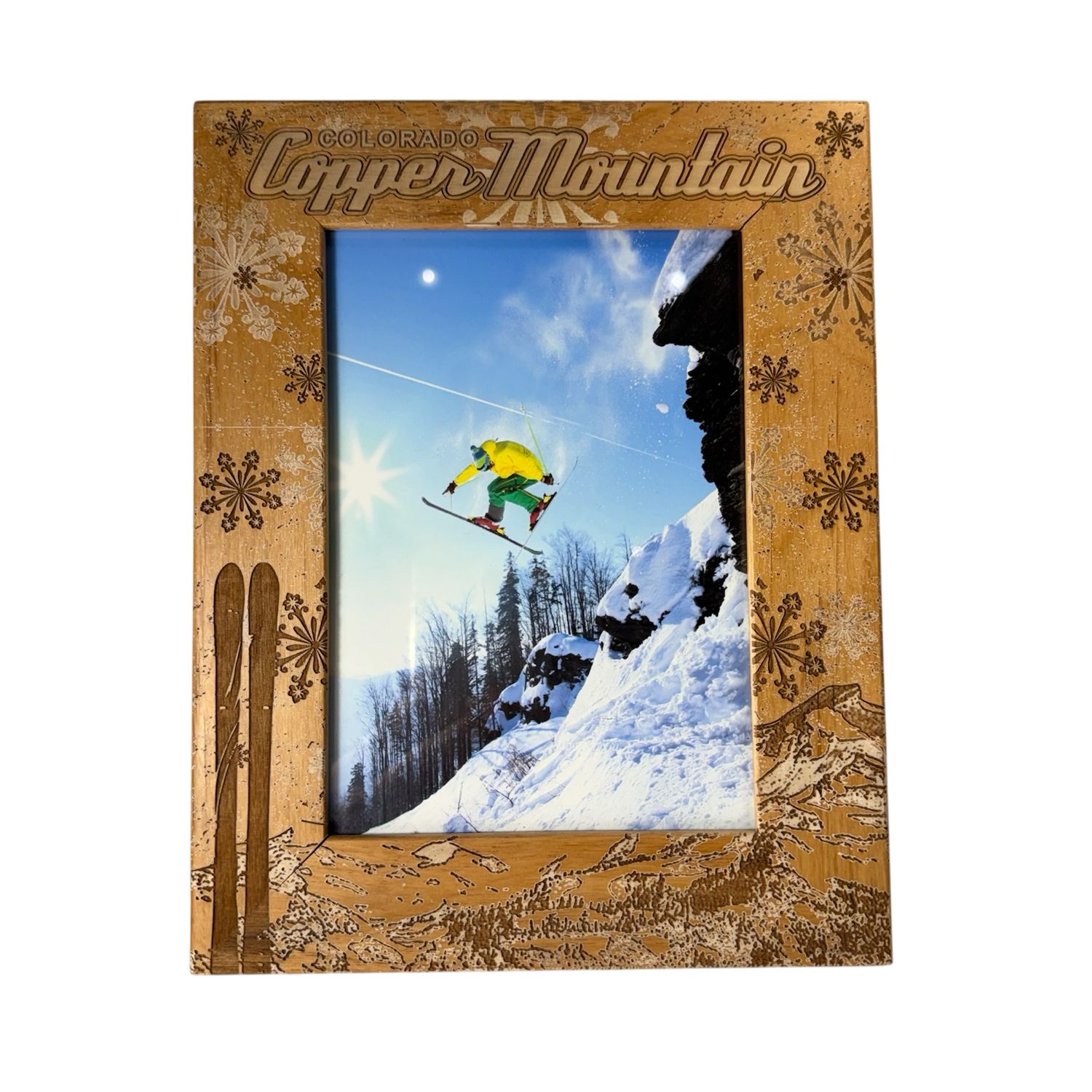 Skis &amp; Snowflakes Frame 5x7 V