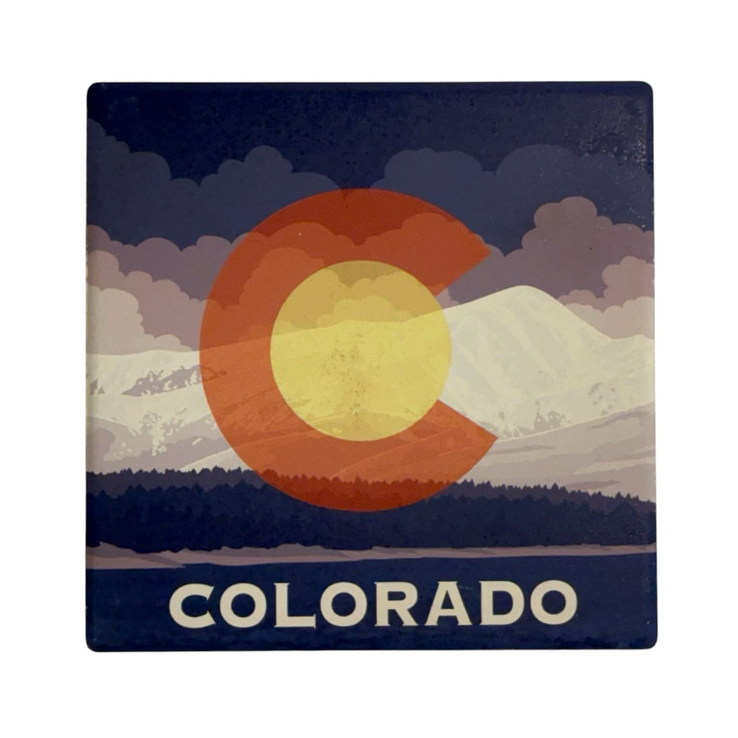 Colorado Flag w/ Clouds Coaster