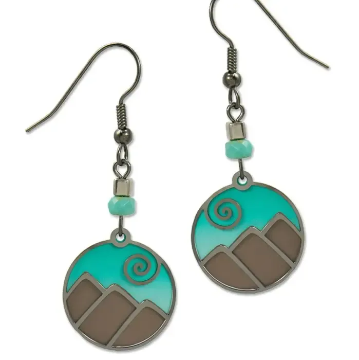 Aqua/Silver Mountain Scene 7840