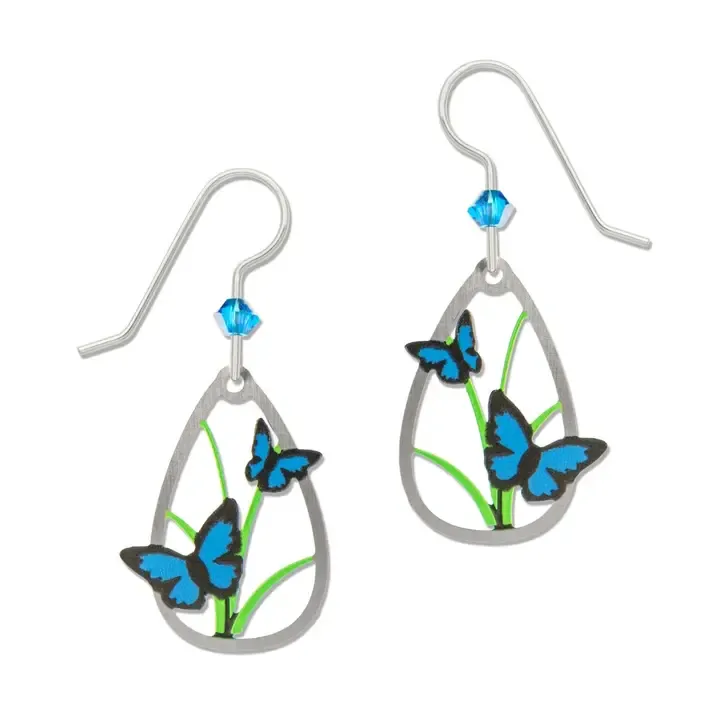 Blue Morpho Butterflies in Teardrop 2285