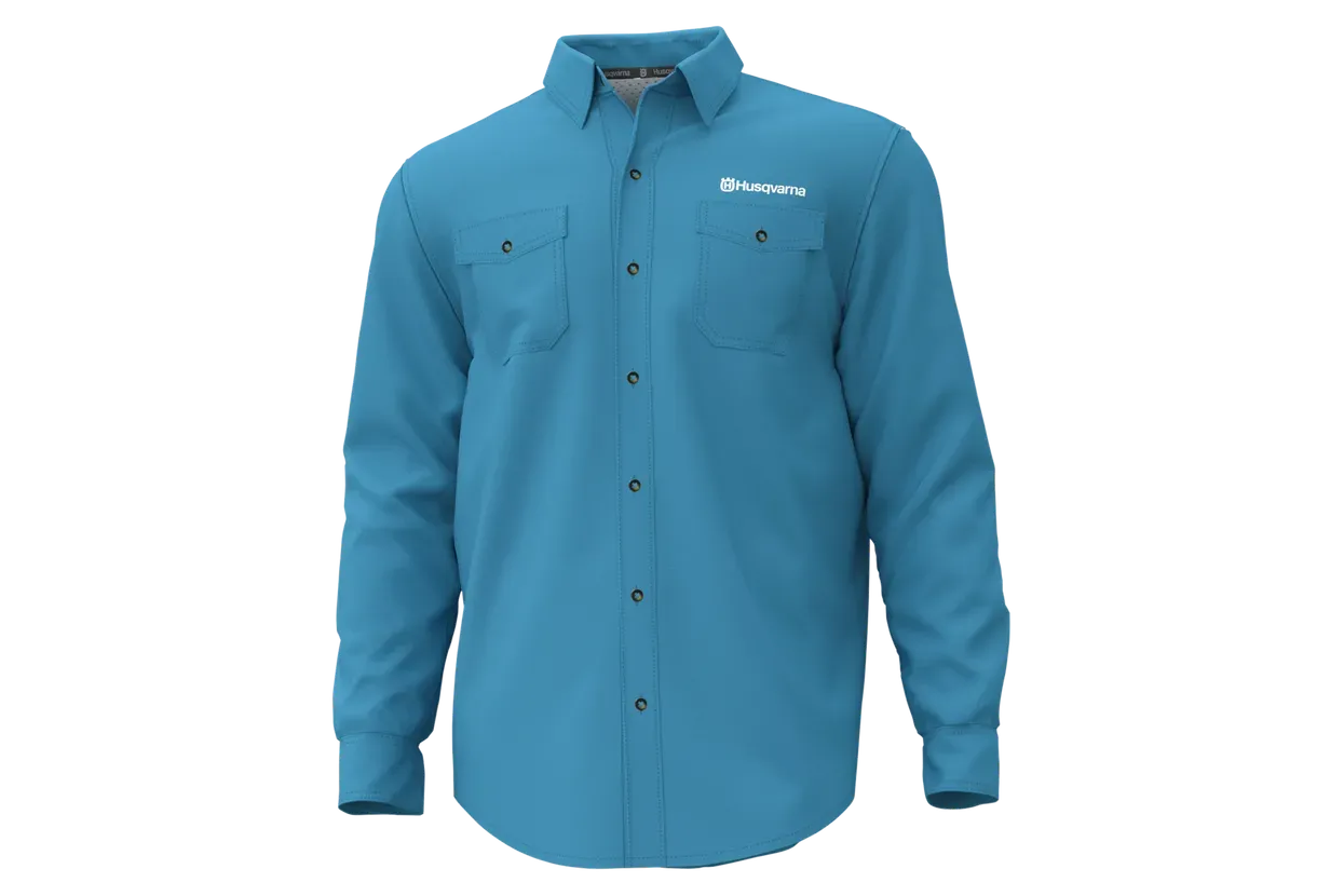529-67-80-50  SHIRT, HUS GADDA FISHING BLUE MEDIUM