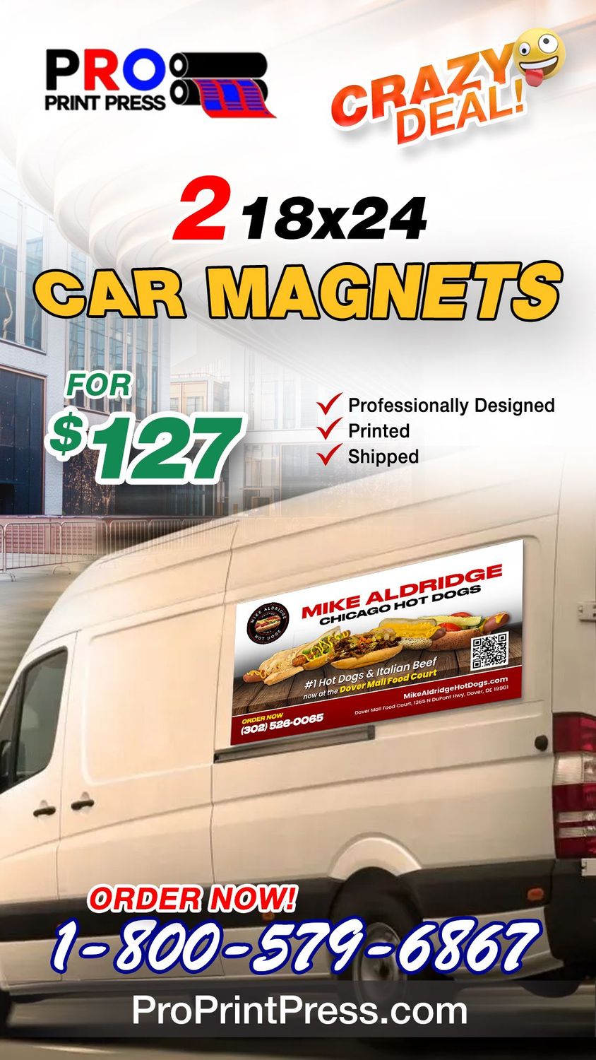 2 18"x24" Car Magnets