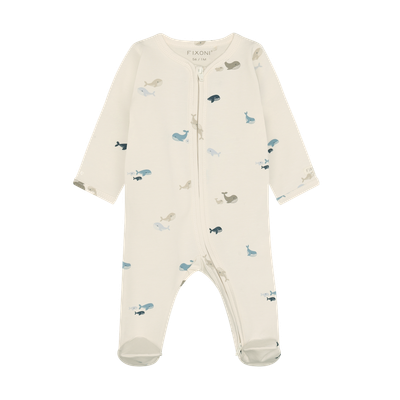 Beige Whale Footie