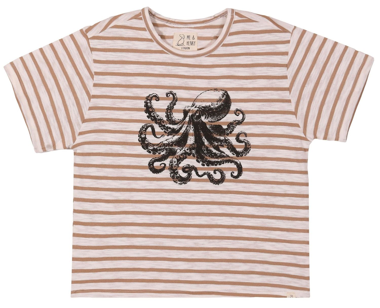 Beige Octopus Newquay Printed Tee