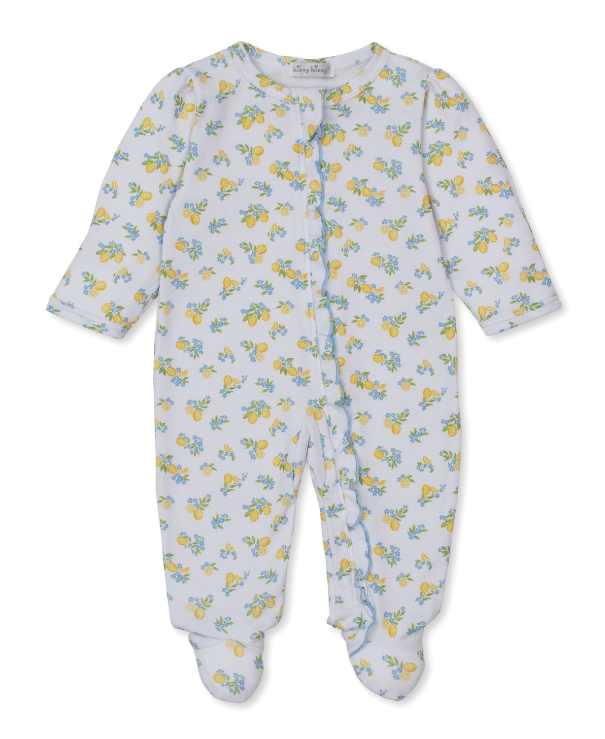 Lemon Blossoms Zip Print Footie