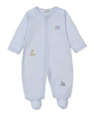 Safari Bunch Blue Embroidered Footie