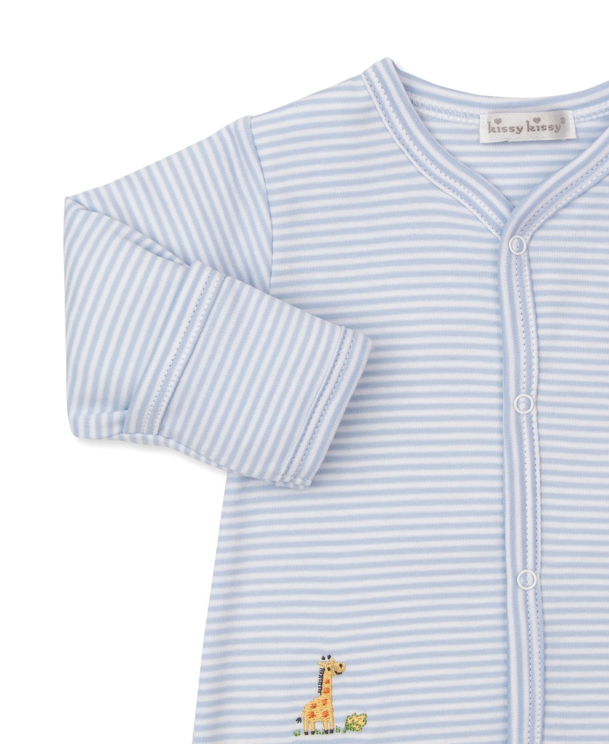 Safari Bunch Blue Embroidered Footie