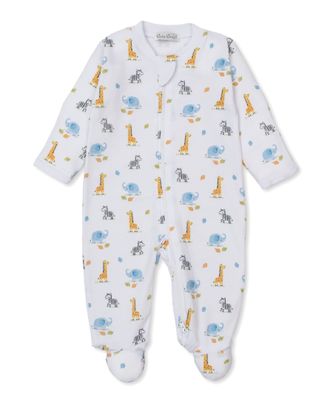 Safari Bunch Blue Zip Print Footie