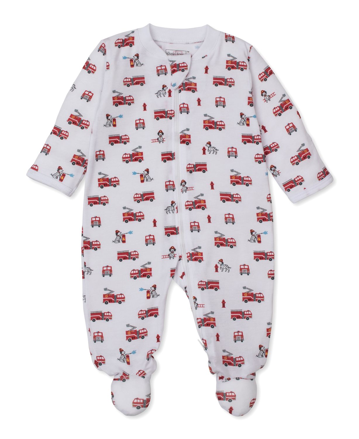 Brave Firefighters Zip Print Footie