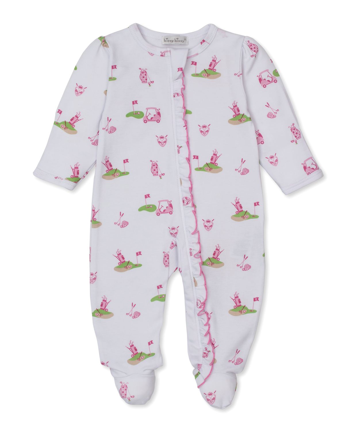 Golf Championship Pink Zip Print Footie