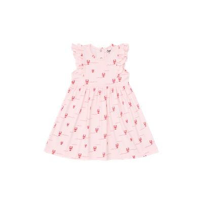 Lobsters on Pink Cotton/Modal Dress