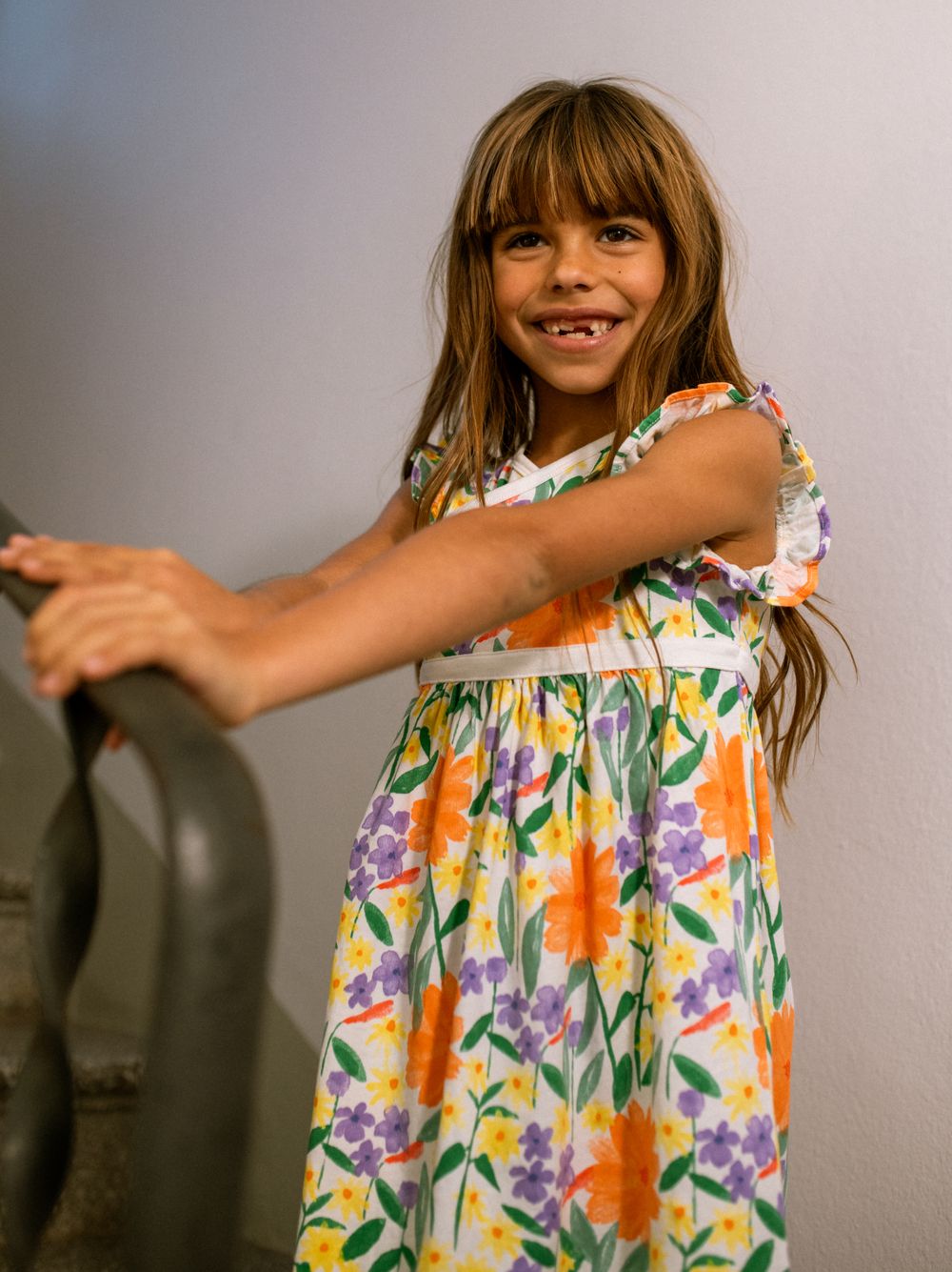 Watercolor Floral Wrap Neck Dress