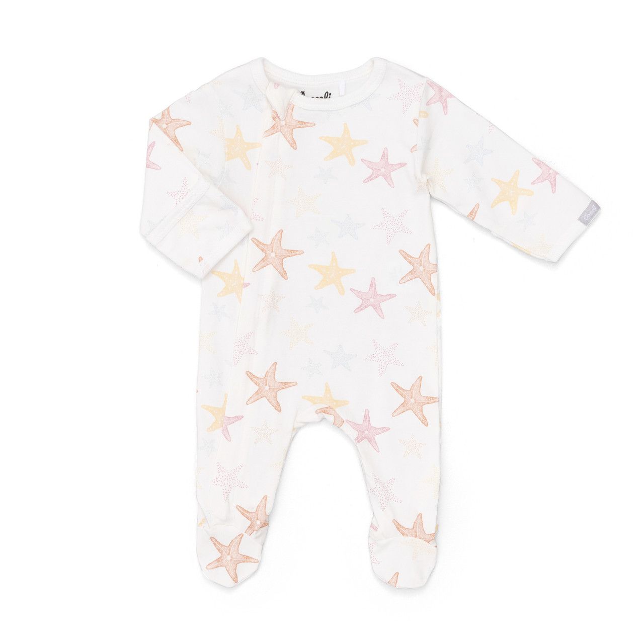 Starfish on Cream Zip Footie