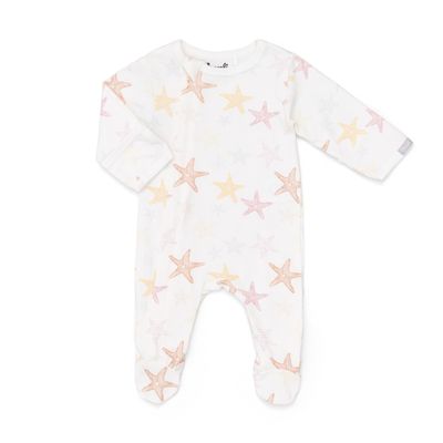 Starfish on Cream Zip Footie