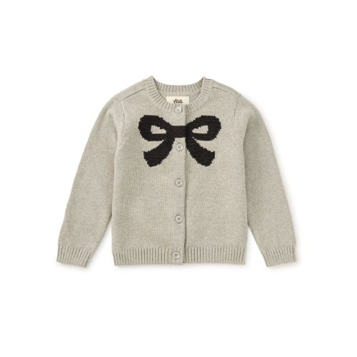 Heather Grey Bow Cardigan