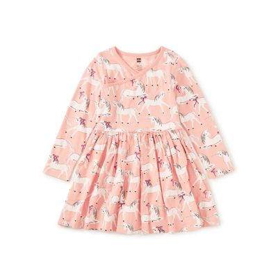 Royal Meadow Unicorns Wrap Dress