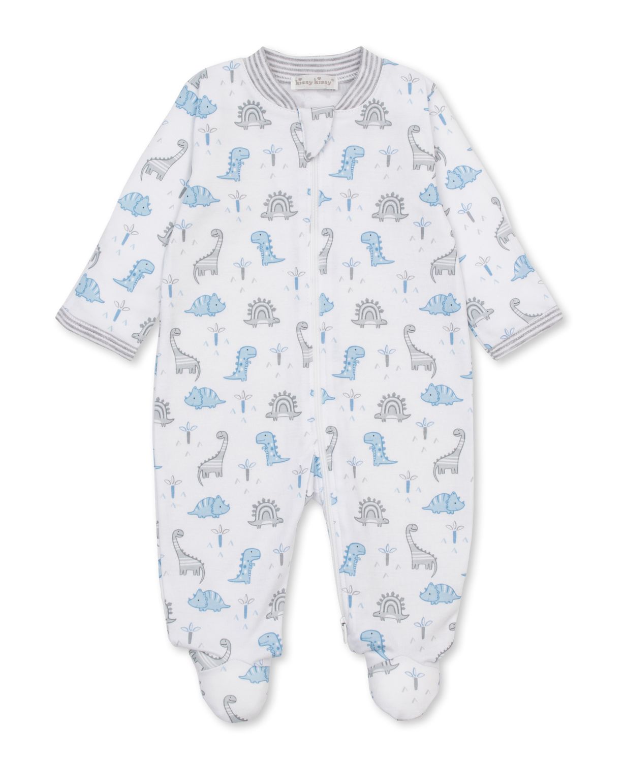 Dinosaur Territory Print Zip Footie