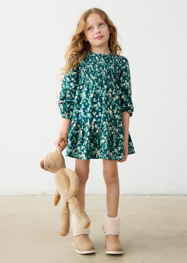 Nenufar Green Printed Velvet Dress