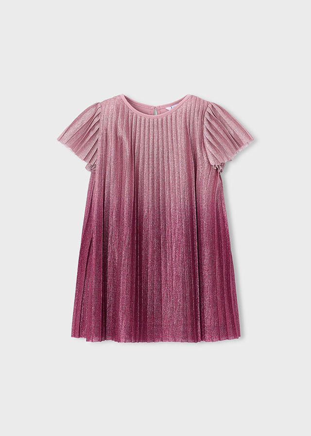 Raspberry Degrade Pleated Dress
