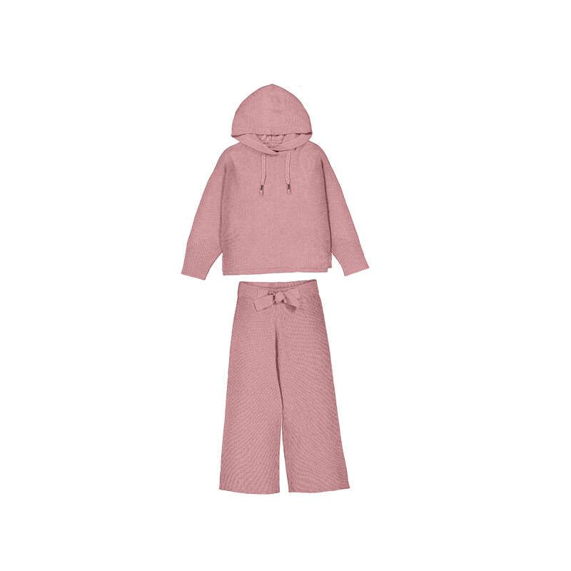 Pinkish Long Knit Trousers Set