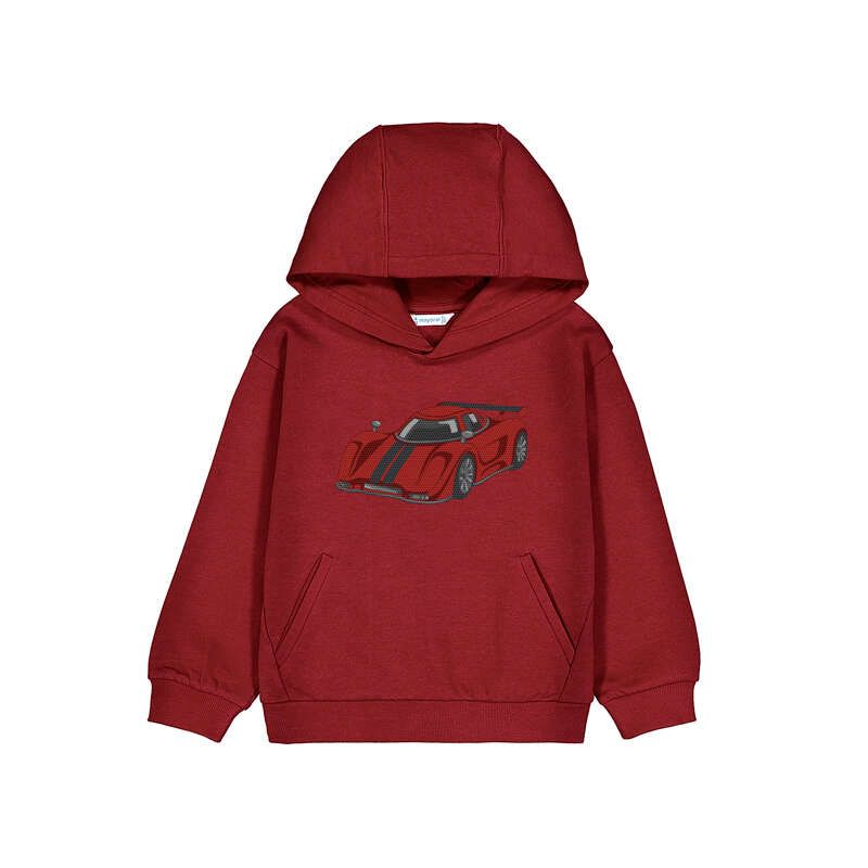 Red Embossment Print Pullover