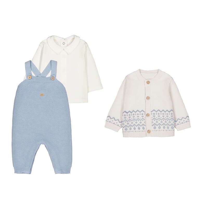 Sky Knit Dungarees Set