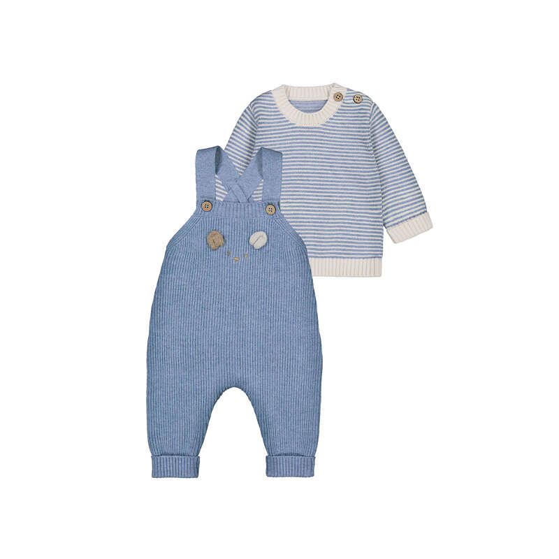 Vivid Rain Knit Dungarees Set