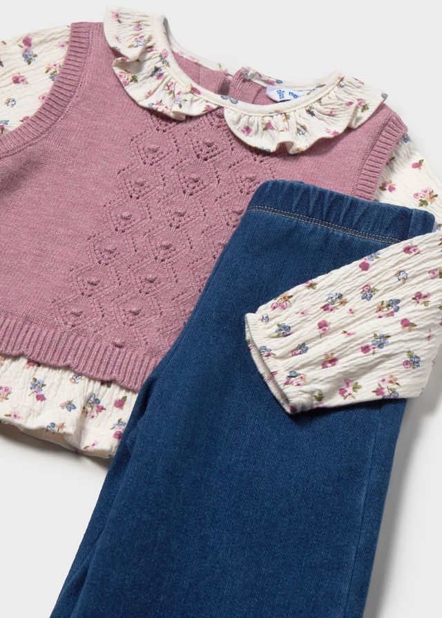 Violet Mix Attache Vest Pants Set