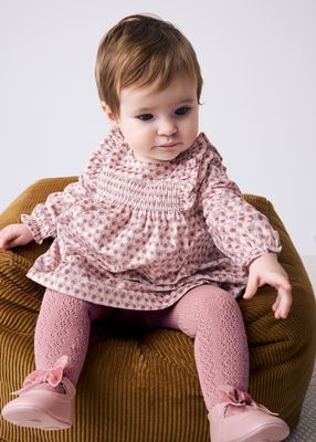 Cipria Printed Velvet Dress