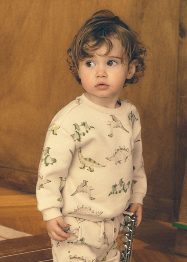 Dino Patterned Pullover